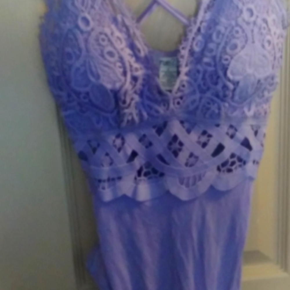 Purple lace body suit